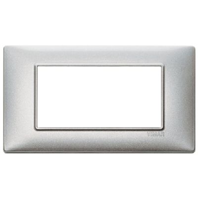 Plana - 4 place metal plate in metallic silver