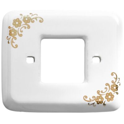 Linea Amica - placa de porcelana con decoración de flores doradas