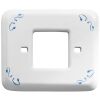 Linea Amica - porcelain plaque with blue corner decoration