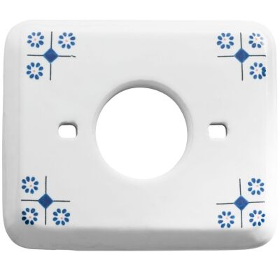 Linea Amica - placa de porcelana con decoración de flores azules