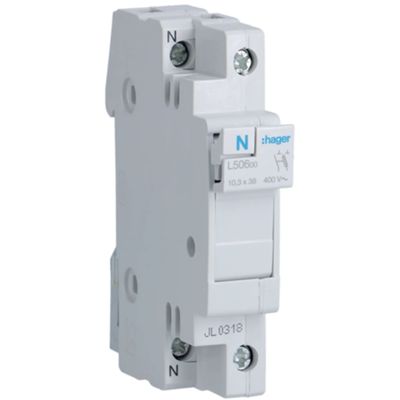 Hager L50600 - 1P+N 32A 1M switch fuse holder