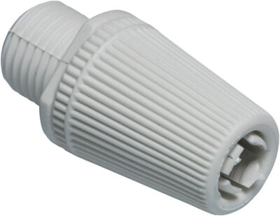 White threaded cable clamp for lamp holders