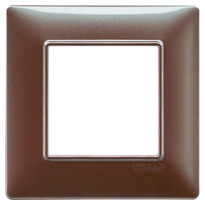 Plana - 2-place mecalized brown technopolymer plate