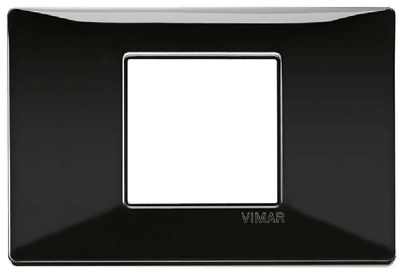 Plana - black technopolymer plate with 2 central places