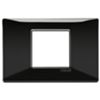 Plana - black technopolymer plate with 2 central places