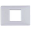 Plana - technopolymer plate with 2 central places in matt silver