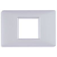Plana - technopolymer plate with 2 central places in matt silver