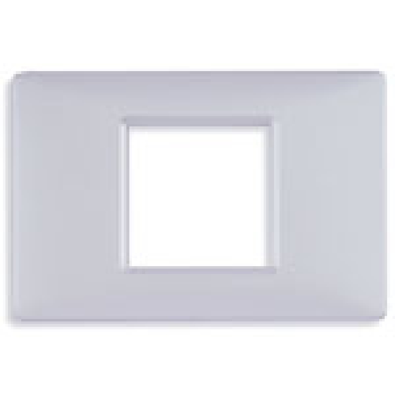 Plana - technopolymer plate with 2 central places in matt silver