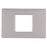 Plana - technopolymer plate with 2 central places in matt nickel