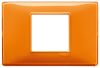Plana - placa de tecnopolímero con 2 plazas centrales reflex naranja