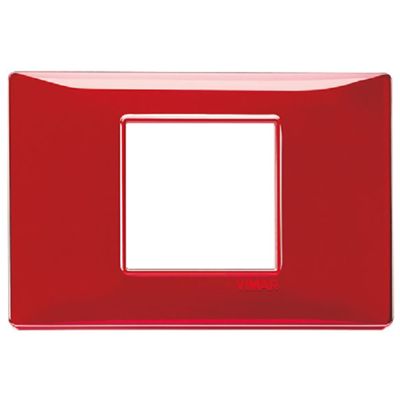 Plana - placca in tecnopolimero 2 posti centrali reflex rubino
