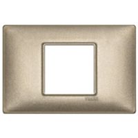 Plana - metal plate with 2 central places in metallic bronze