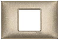 Plana - metal plate with 2 central places in metallic bronze
