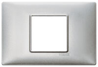 Plana - metal plate with 2 central places in metallic silver