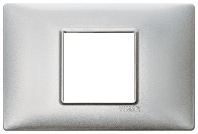 Plana - metal plate with 2 central places in metallic silver