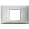 Plana - metal plate with 2 central places in metallic silver