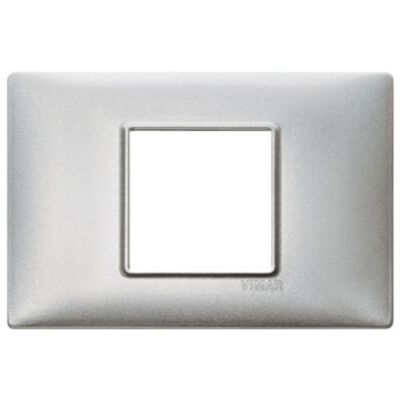 Plana - metal plate with 2 central places in metallic silver