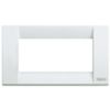 Idea - placca Classica in metallo 4 posti bianco