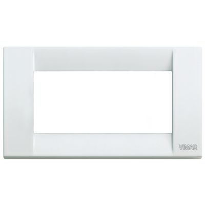 Idea - placca Classica in metallo 4 posti bianco