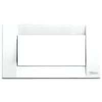 Idea - Placa de metal clásica blanca de 4 plazas