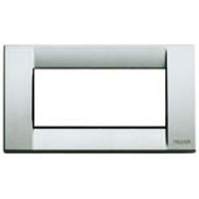 Idea - placca Classica in metallo 4 posti argento metallizzato