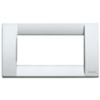 Idea - placca Classica in metallo 4 posti argento metallizzato