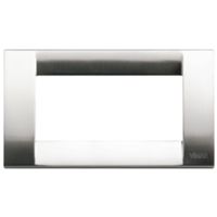 Idea - placca Classica in metallo 4 posti nichel spazzolato