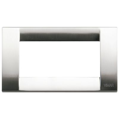 Idea - placca Classica in metallo 4 posti nichel spazzolato