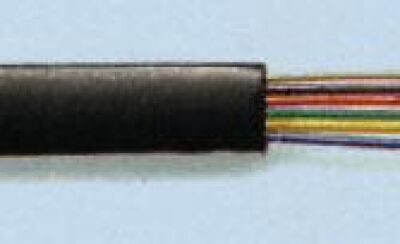 Cable telefónico plano de 8 hilos negro