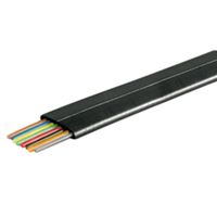 Cable telefónico plano de 8 hilos negro