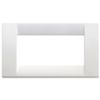 Idea - placca Classica in tecnopolimero 4 posti bianco brillante