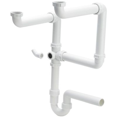 Viega 289171 - siphon double évier 2 voies 1 1/2x40