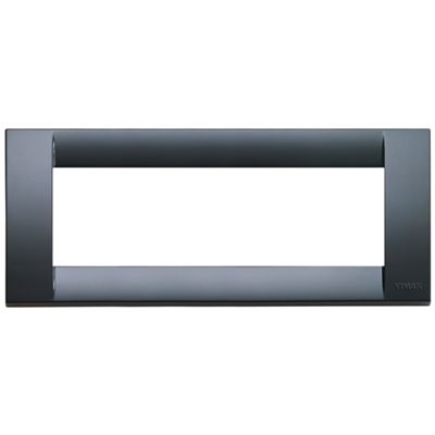 Idea - Placa clásica de tecnopolímero gris grafito de 6 plazas