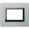 Série 44 - Plaque en verre gris argenté Vera 44 3 places