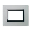 Série 44 - Plaque en verre gris argenté Vera 44 3 places
