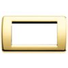Idea - Placa Rondò de metal dorado pulido de 4 plazas