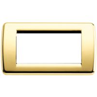 Idea - placca Rondò in metallo 4 posti oro lucido