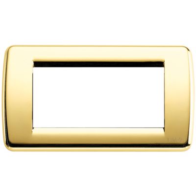 Idea - placca Rondò in metallo 4 posti oro lucido