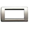 Idea - Rondò plaque in brushed nickel metal 4 places