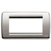 Idea - Placa Rondò de metal níquel cepillado 4 plazas
