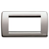 Idea - Rondò plaque in brushed nickel metal 4 places