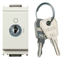 Idea Bianco - 2P 16A bipolar push button with key