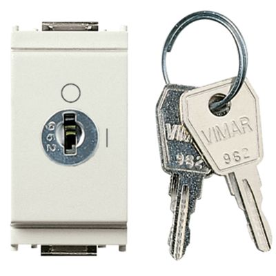 Idea Bianco - 2P 16A bipolar push button with key
