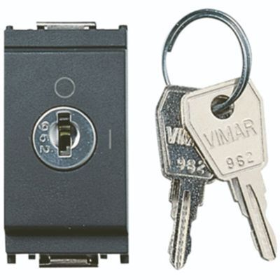 Idea Grigio - Pulsador bipolar 2P 16A con llave