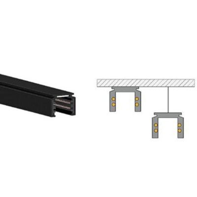 Rail électrifié noir Side M-25202 de 2 m