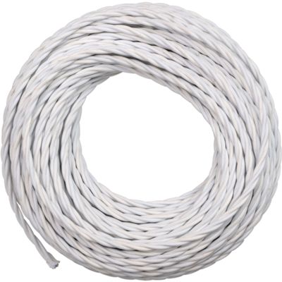 Cable trenzado de algodón blanco 3G2.5 - 50 m