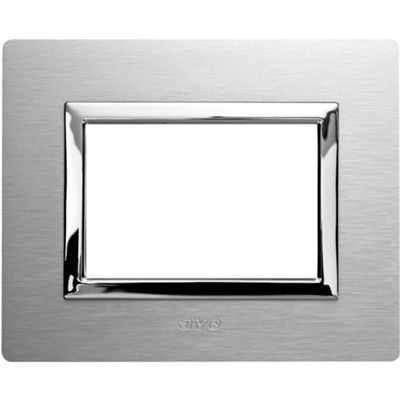 Série 44 - Plaque aluminium Vera 44 3 places en aluminium brossé naturel