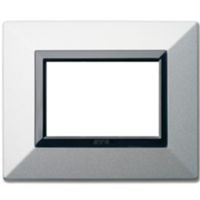 Serie 44 - placca Zama 44 in metallo 3 posti argento opaco