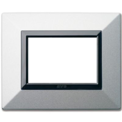 Serie 44 - Placa Zama 44 de metal plateado mate de 3 plazas