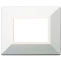 Serie 44 - placca Zama 44 in metallo 3 posti bianco lucido micalizzato
